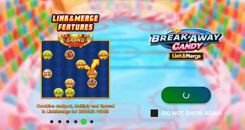 Break Away Candy - ekrani kryesor me një rrjetë 6×6 dhe lojtarë hokeji